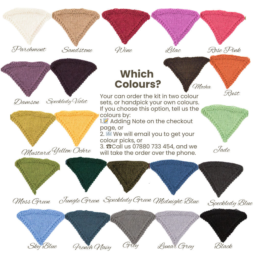 Full colour range shown for selecting own colour set