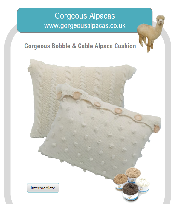 Pattern - Cable and Bobble Cushion