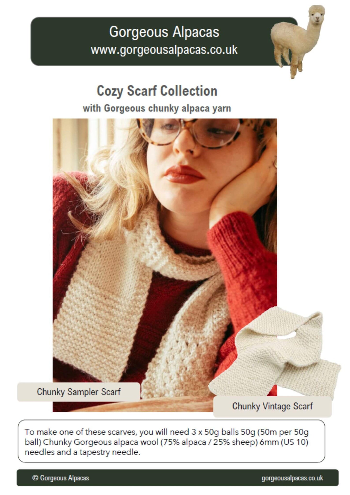 Pattern cover for the Cosy Scarf Pattern Collection