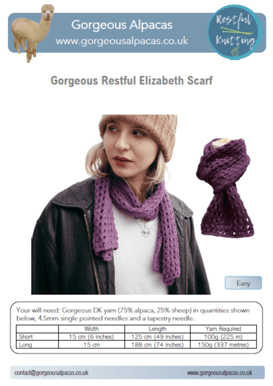 Pattern - Restful Elizabeth Scarf
