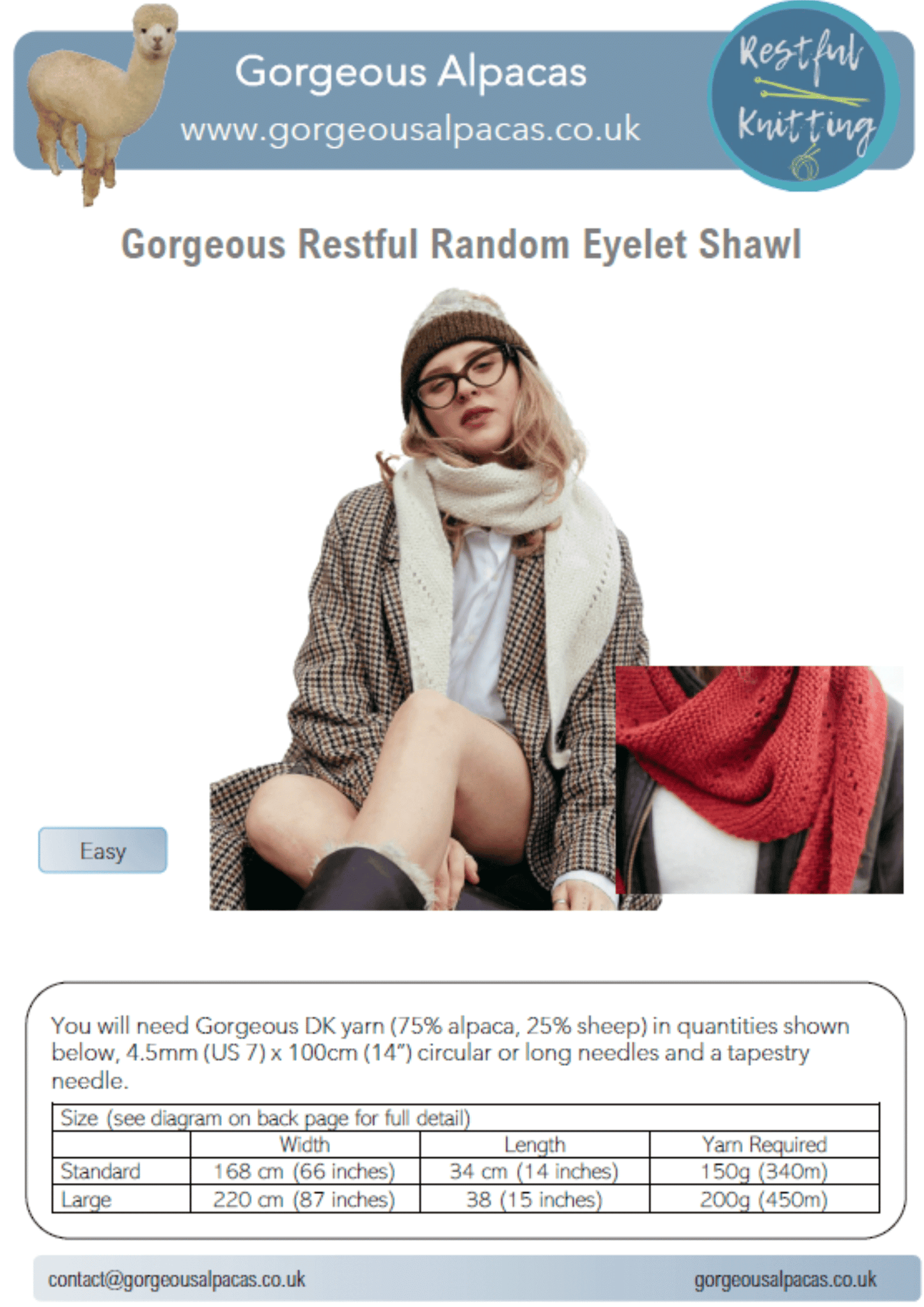 Pattern - Restful Random Eyelet Shawl