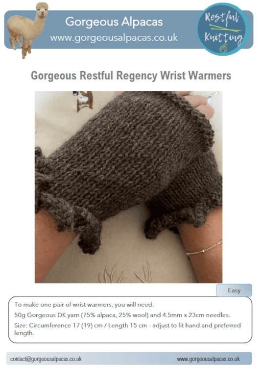 Pattern - Regency Wrist Warmers