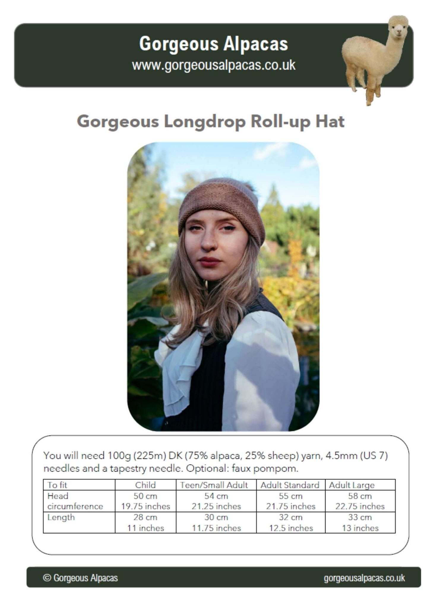 Cover page of the roll-up beanie