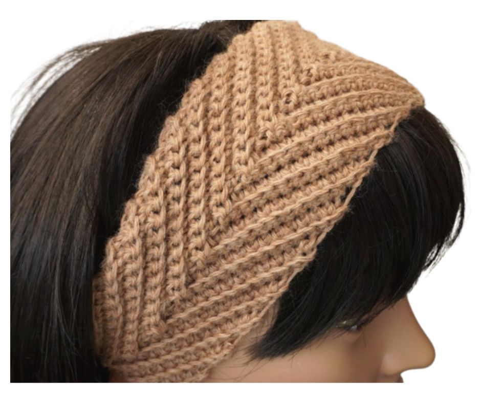 My Easy ARROW Crochet Headband Pattern in ALPACA Yarn 