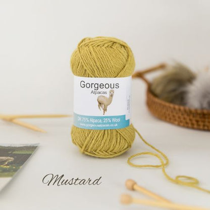 Mustard DK Alpaca Yarn 50g ball – Gorgeous Alpacas