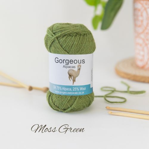 Moss Green DK Alpaca Yarn 50g ball – Gorgeous Alpacas