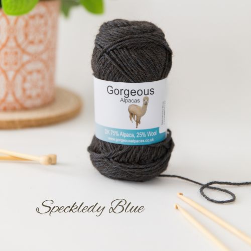 Speckledy Blue  DK Alpaca Yarn 50g ball – Gorgeous Alpacas