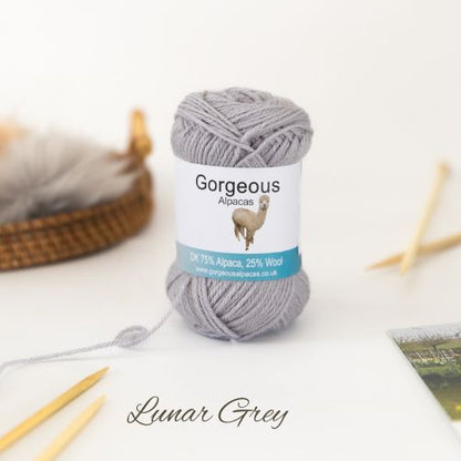 Lunar Grey DK Alpaca Yarn 50g ball – Gorgeous Alpacas