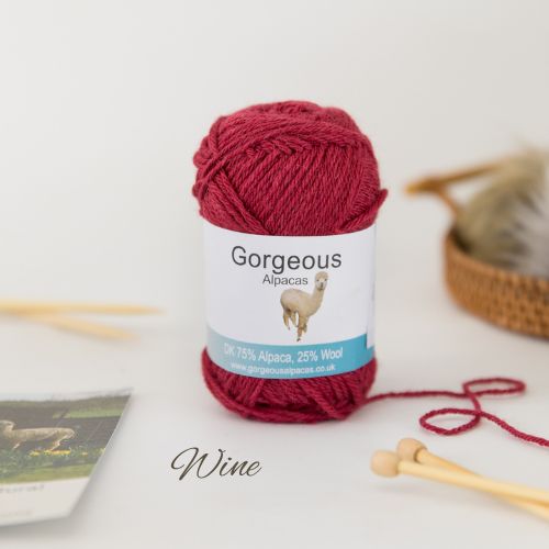 Wine DK Alpaca Yarn 50g ball – Gorgeous Alpacas