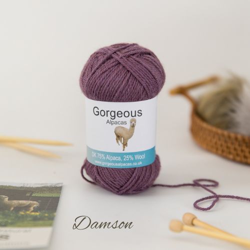 Damson DK Alpaca Yarn 50g ball – Gorgeous Alpacas