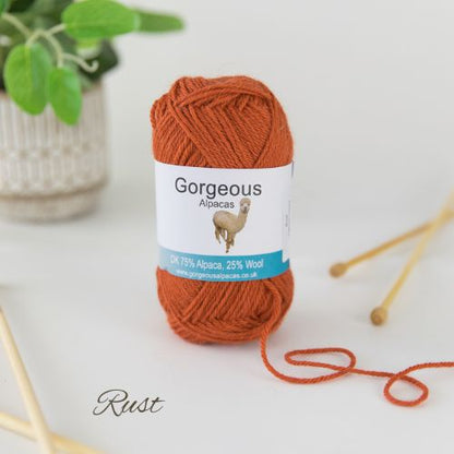Rust DK Alpaca Yarn 50g ball – Gorgeous Alpacas