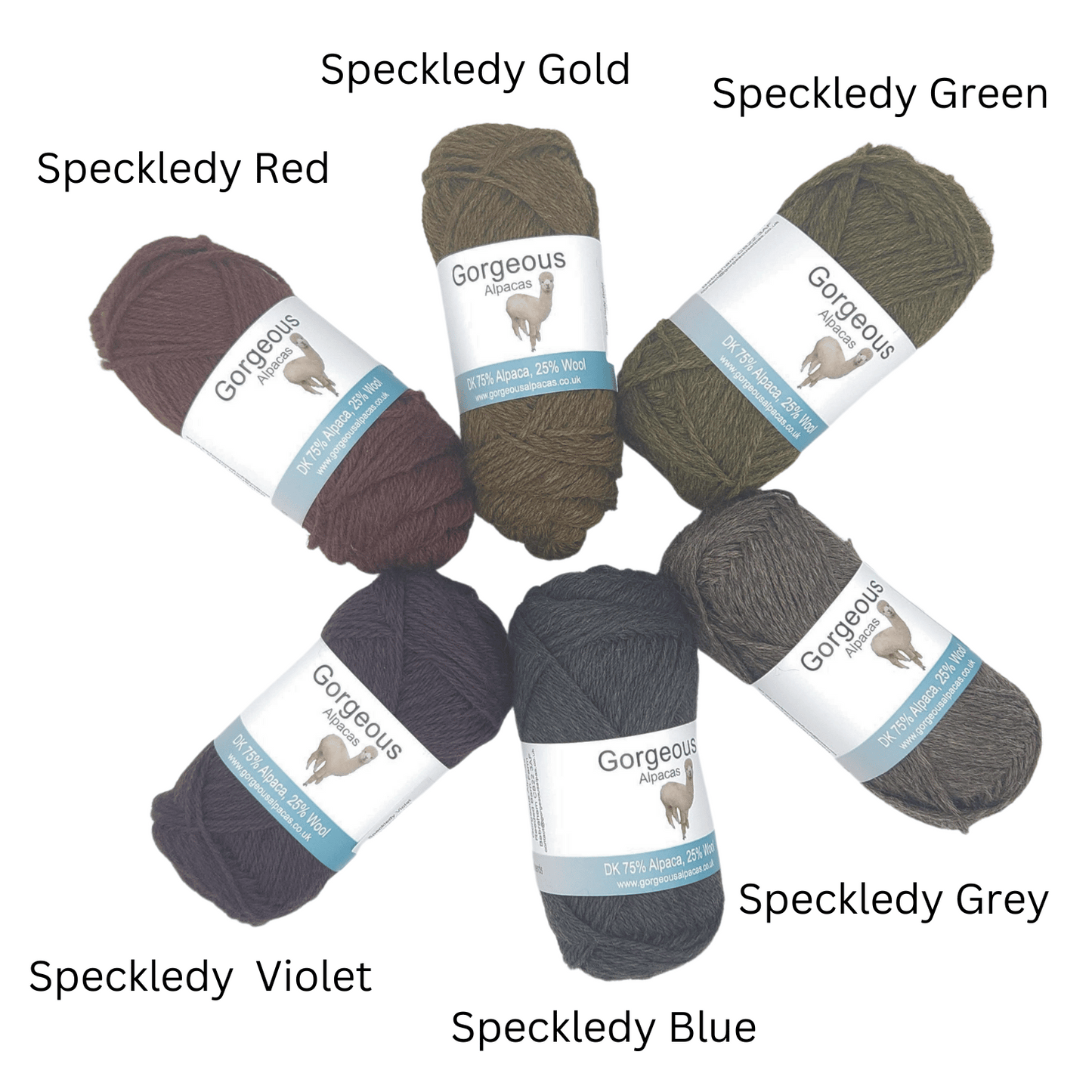 Alpaca wool from British and Irish farms in speckledy colours