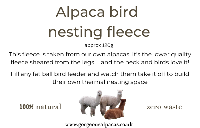 Alpaca bird nesting fleece