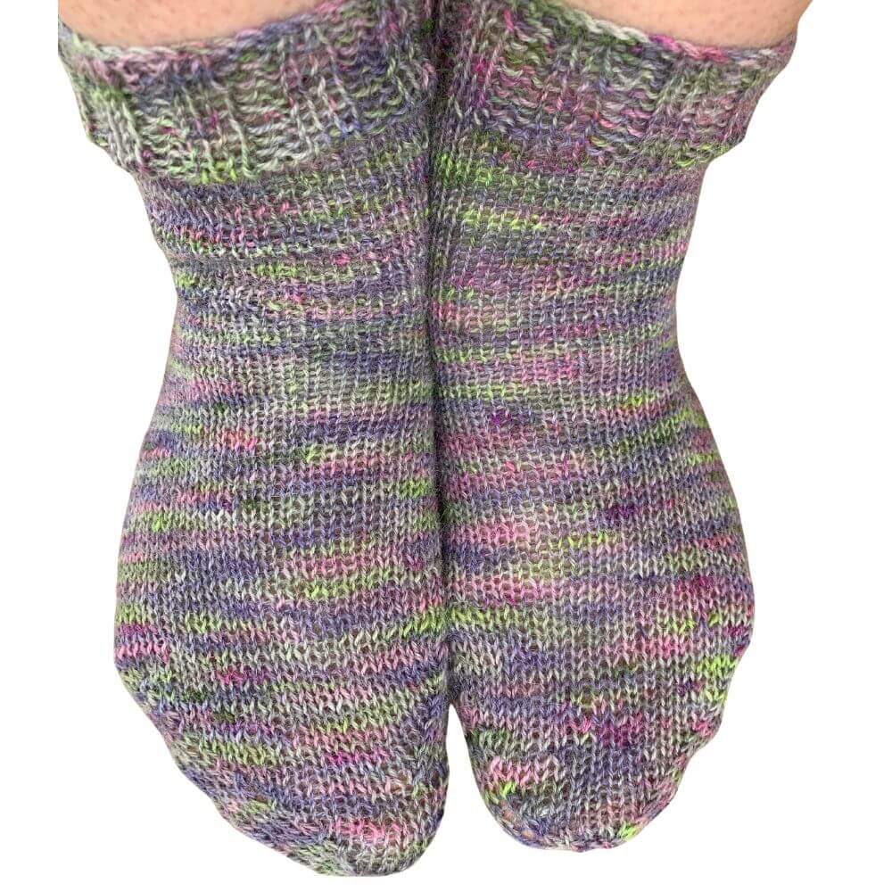 Socks knitted on 2 needles using 4ply wool from alpaca fleece from British and Irish alpaca farms