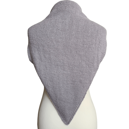 Alpaca wool shawl knitting kit hat shown here in  lunar grey