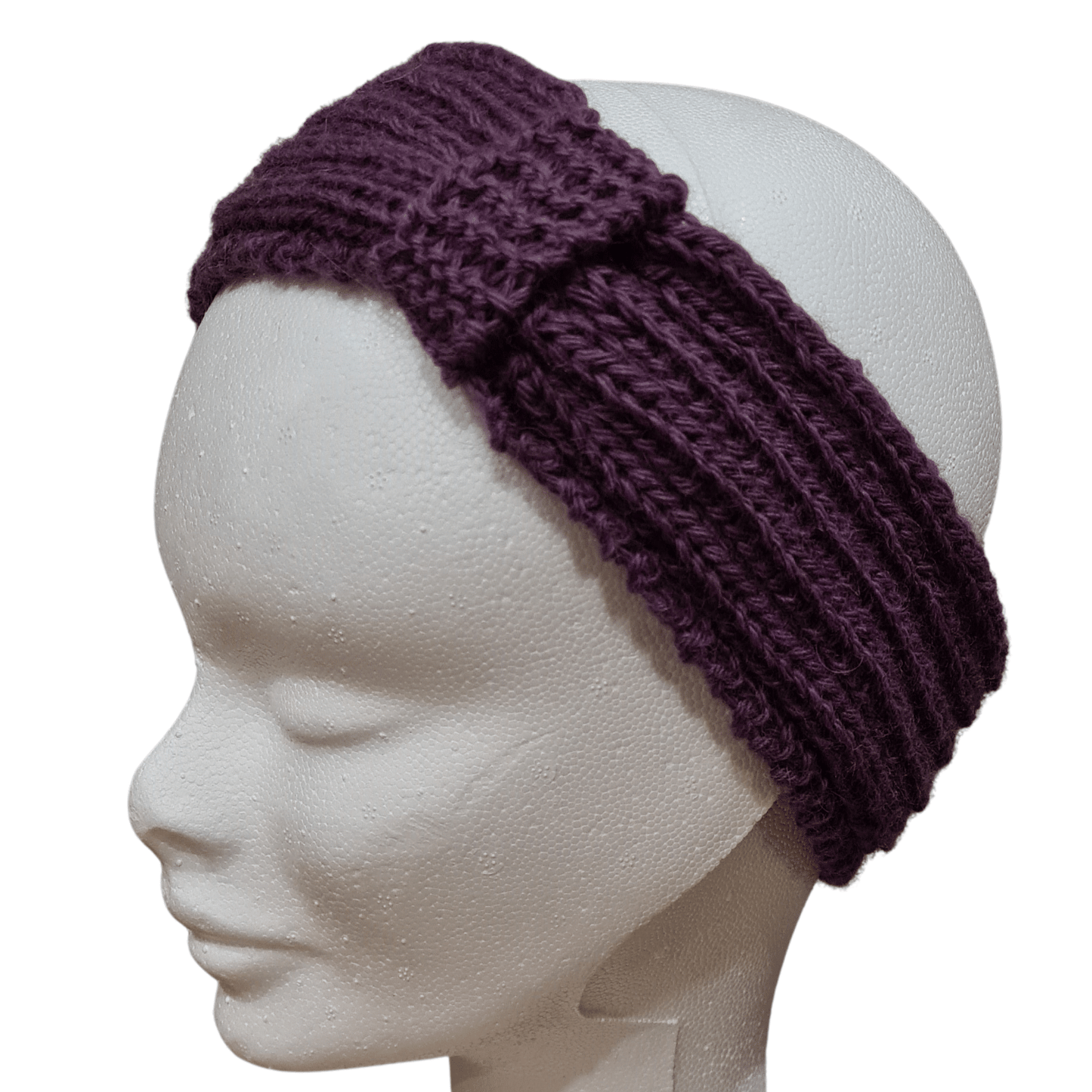 Alpaca knit kit headband in DK Damson