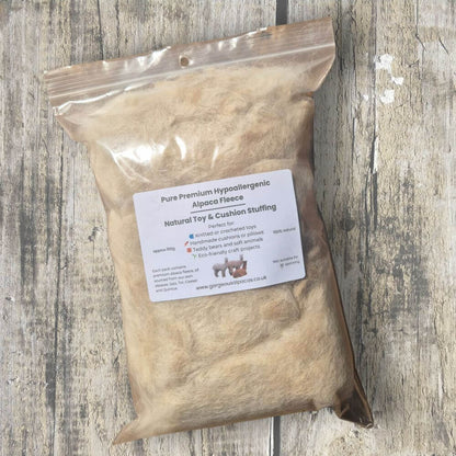 Premium Hypoallergenic Alpaca Fleece – Natural Toy & Cushion Stuffing 100g