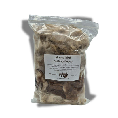 lose-up of soft alpaca fleece for bird nest building - 100% natural and sustainabl