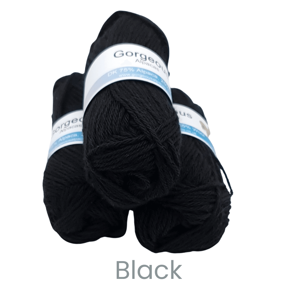 DK alpaca wool from British and Irish farms shown here in Black