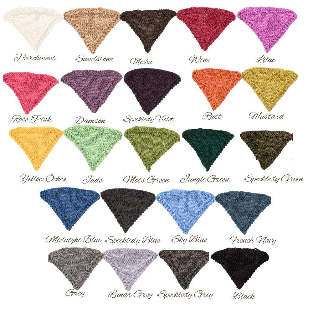 Colour swatches of DK Alpaca Yarn 50g ball – Gorgeous Alpacas