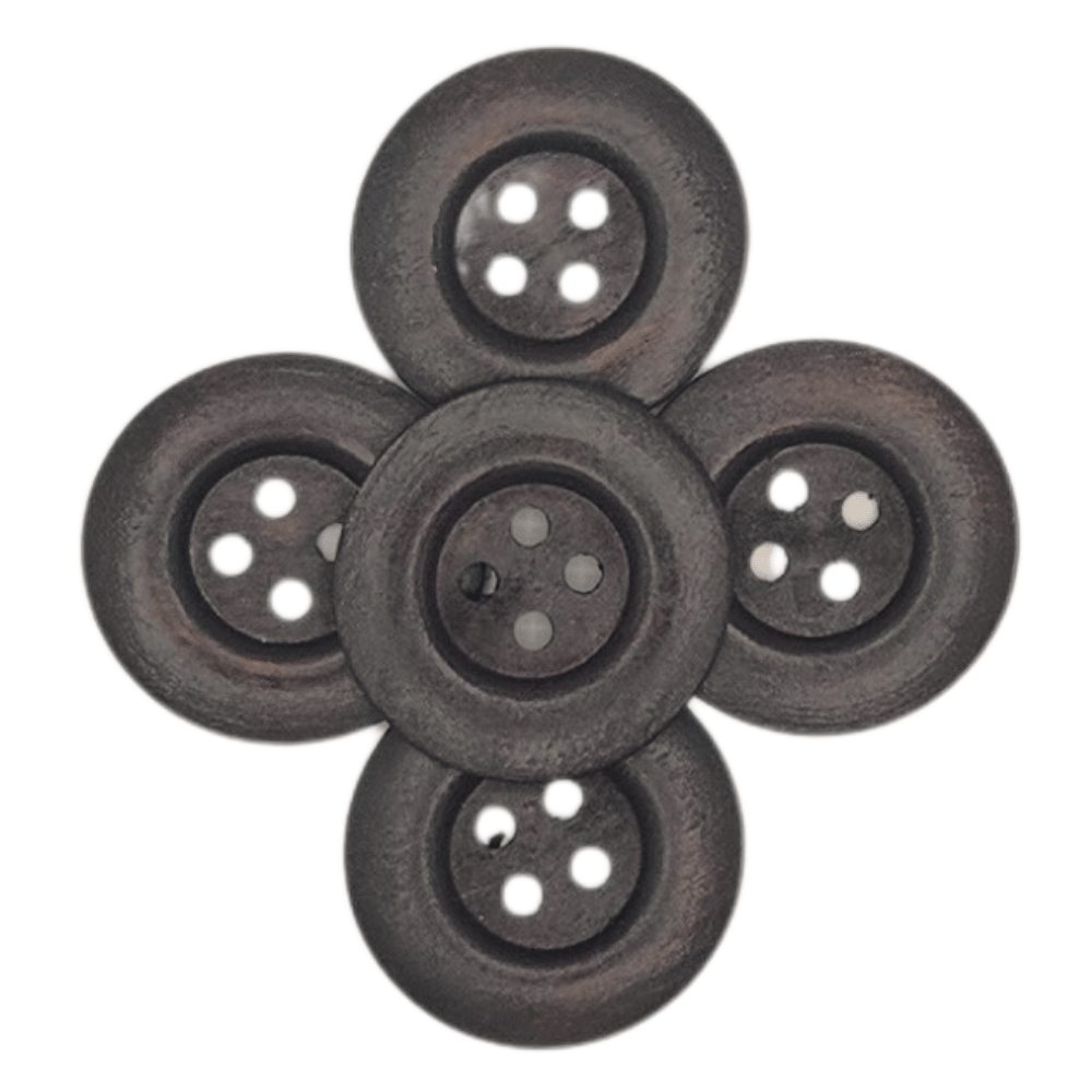 Wooden buttons 5cm stained dark