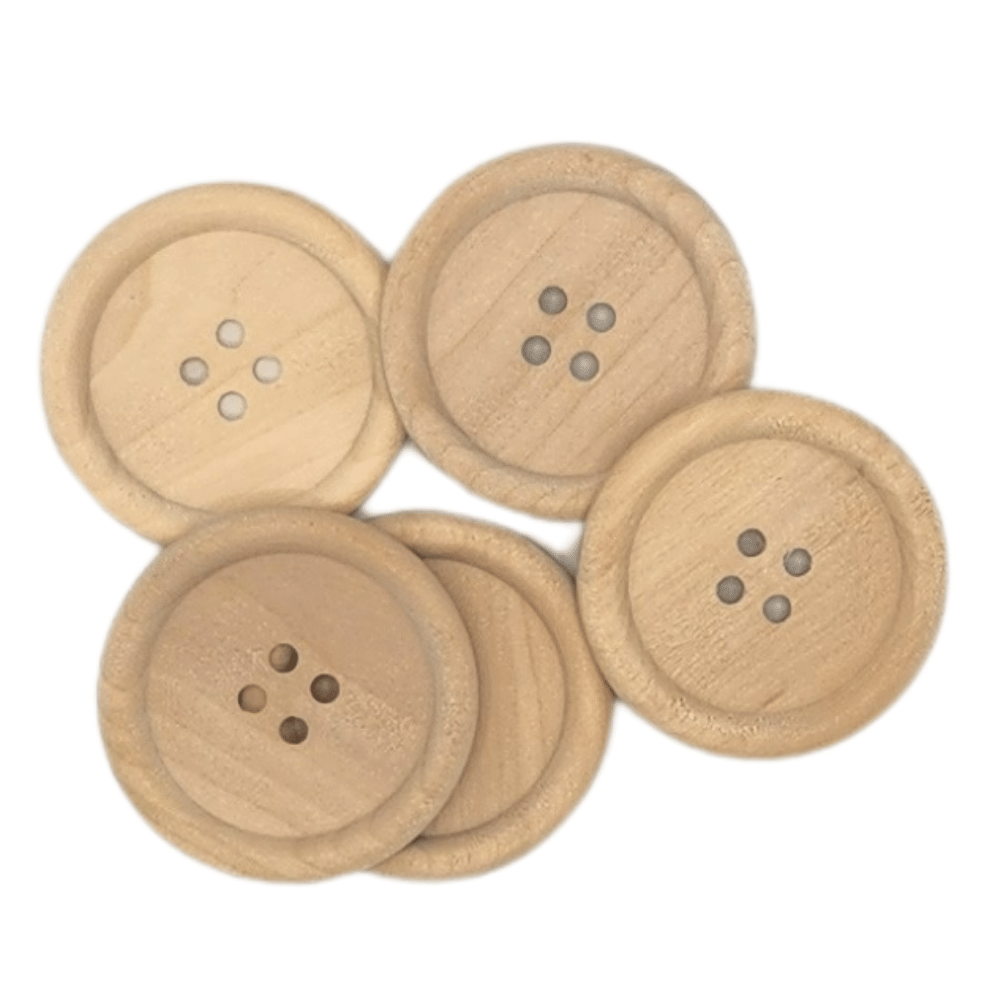 Wooden buttons 5cm natural 