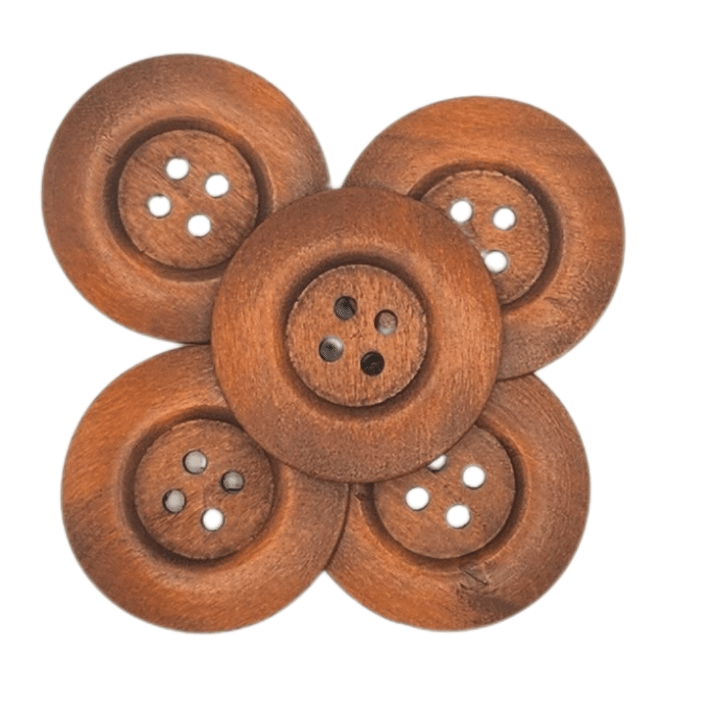 Natural wood buttons stained
