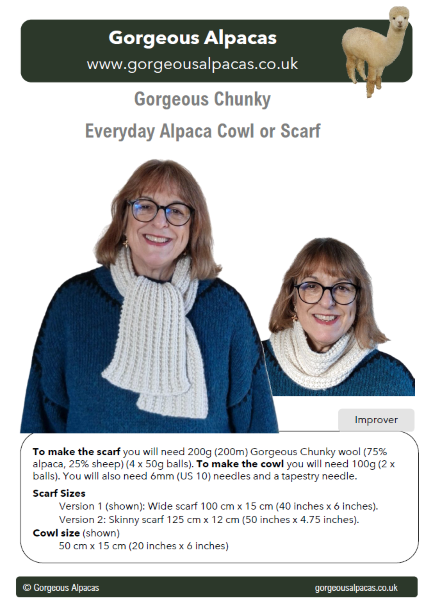 Pattern - Chunky Everyday Scarf or Cowl