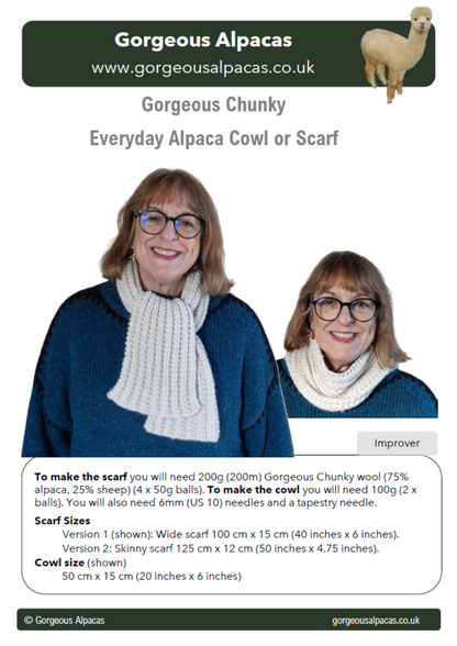 Pattern - Chunky Everyday Scarf or Cowl