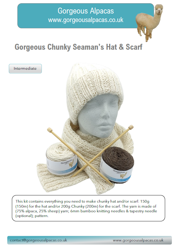 Pattern - Chunky Seamans Hat & Scarf