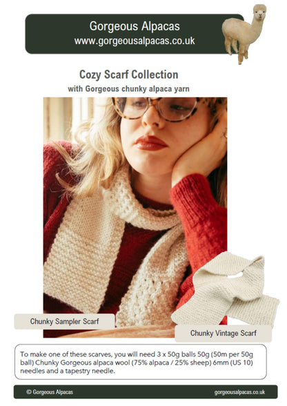 Pattern cover for the Cosy Scarf Pattern Collection