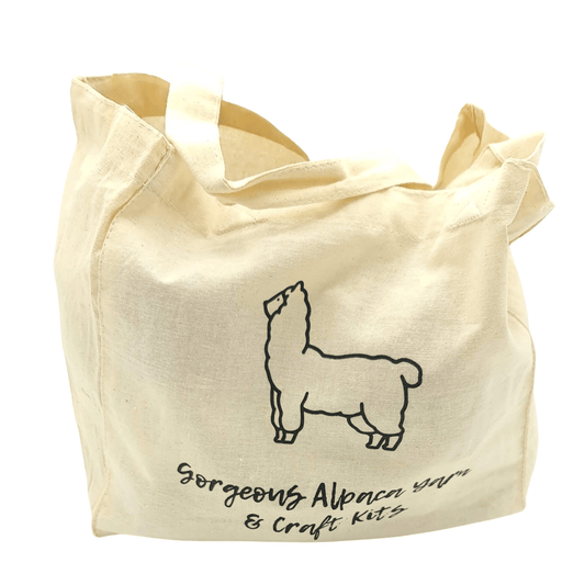 Alpaca project bag included with our knitting kits and crochet kits