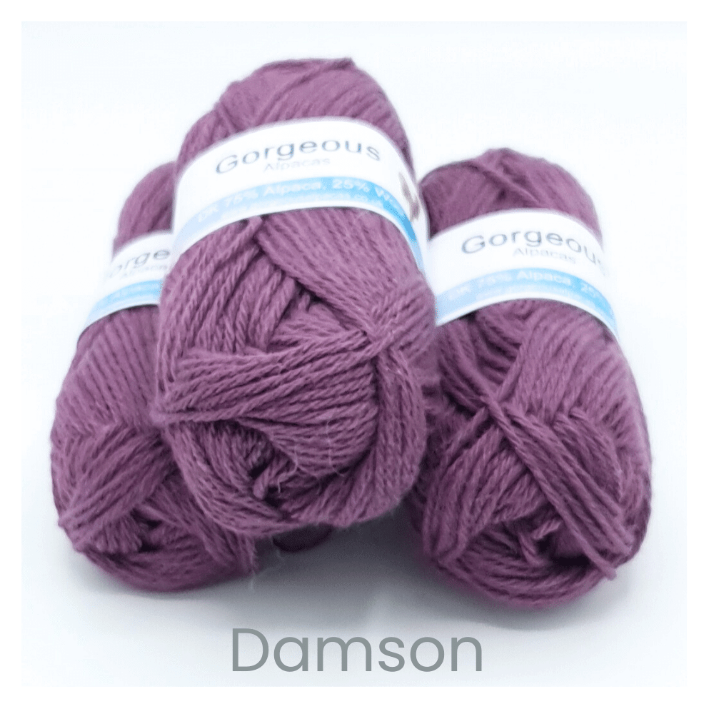 DK alpaca wool from British and Irish farms shown here in Damson