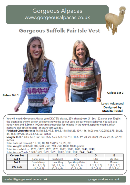 Pattern - Suffolk Fair Isle Vest