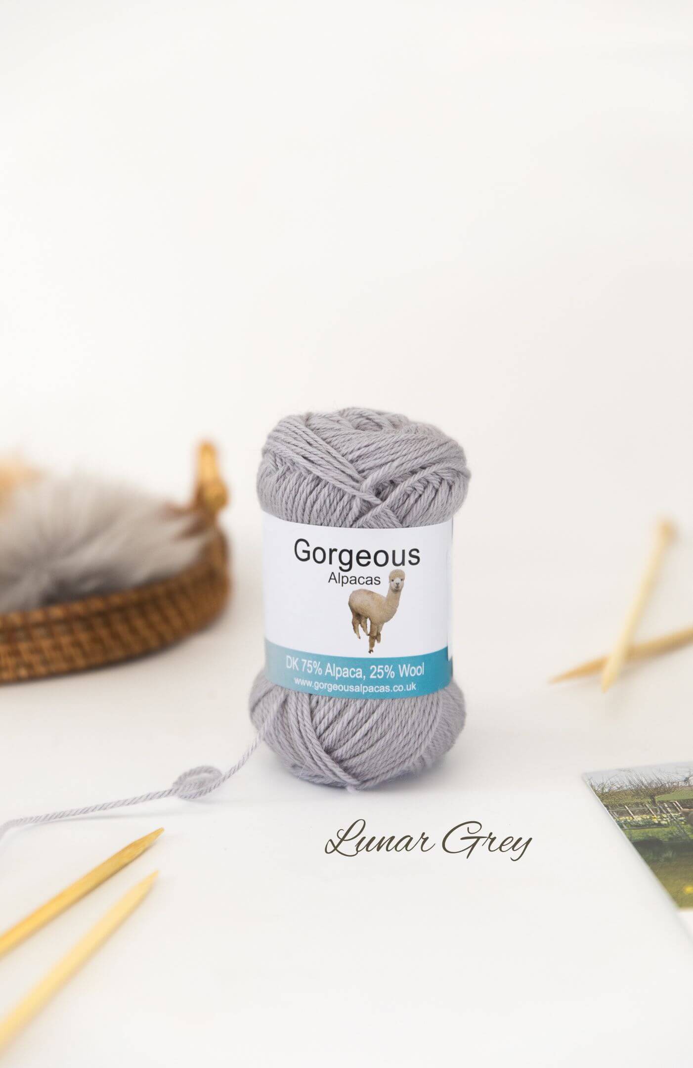 Lunar Grey colourway - British alpaca DK yarn