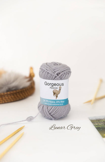 Lunar Grey colourway - British alpaca DK yarn