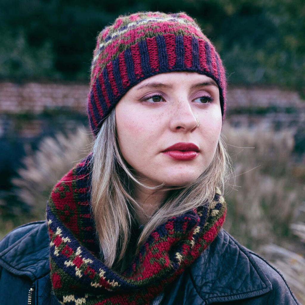 Knit Kit - Maggie Fair Isle Beanie & Snood