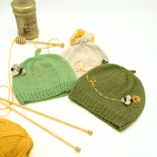 Knit Kit - Baby & Toddler Bee Beanie