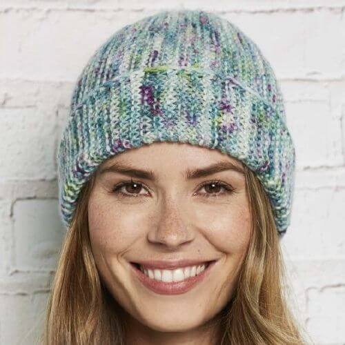 Manos Alegria Grande Hat Front View Knitting Kit