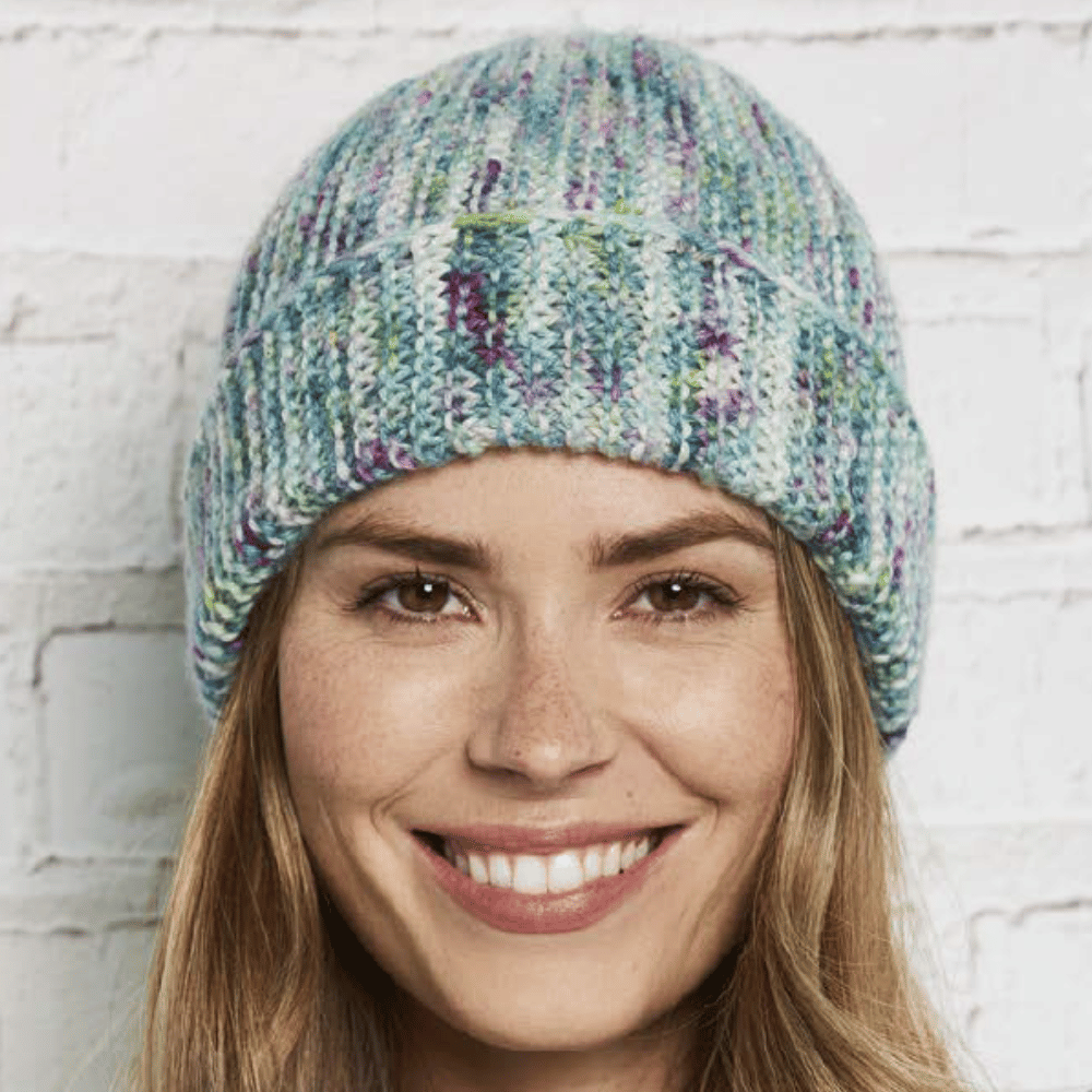 Manos Alegria Grande Hat Front View Knitting Kit