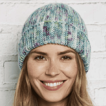 Manos Alegria Grande Hat Front View Knitting Kit