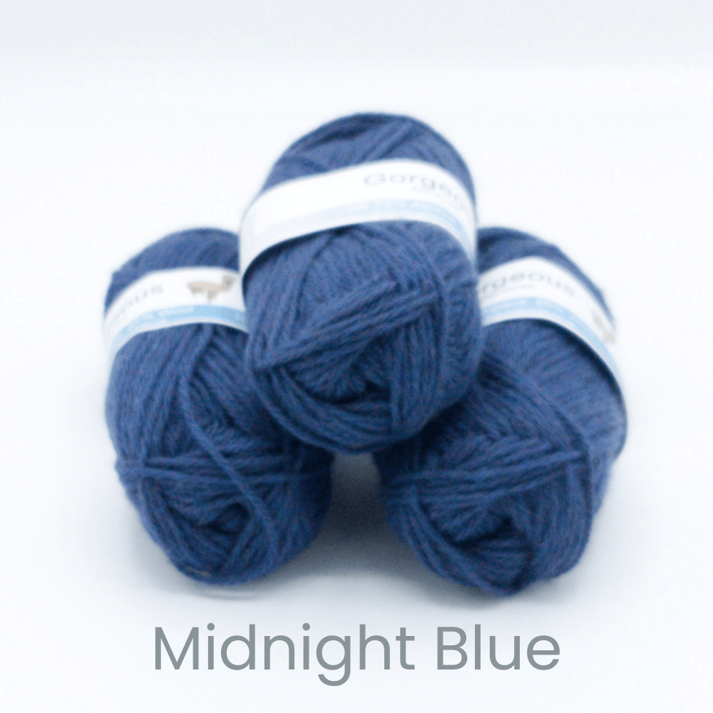 DK alpaca wool from British and Irish farms shown here in Midnight Blue