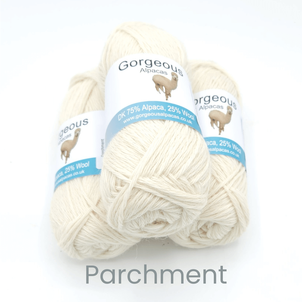 DK alpaca wool from British and Irish farms shown here in Parchment