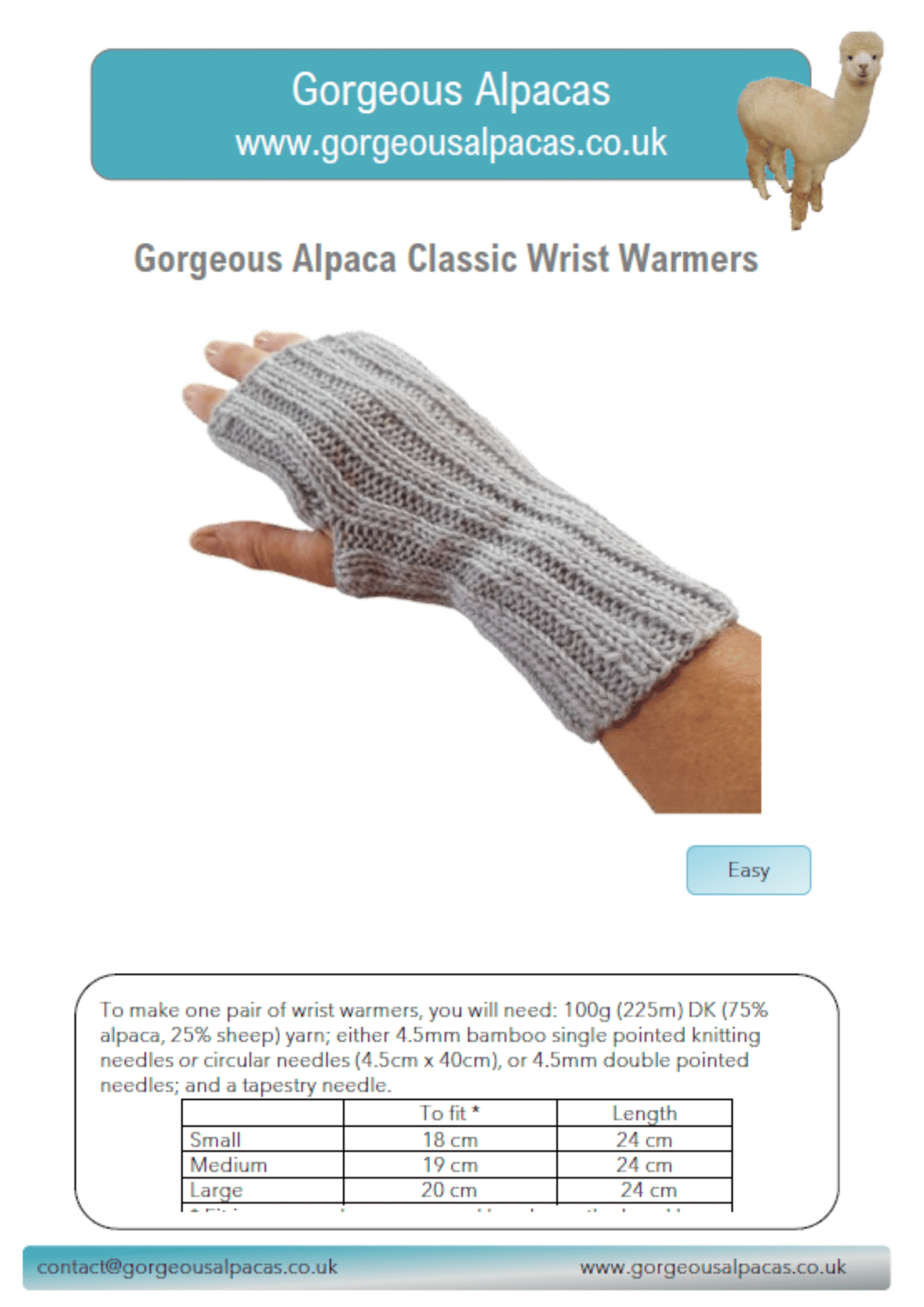 Pattern - Ribbed Wristwarmers