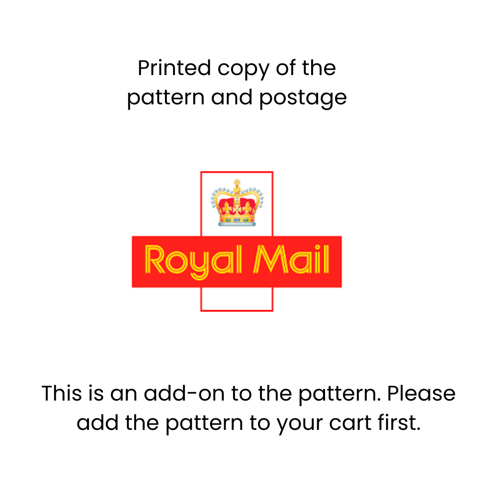 Additional option: printed pattern posted - please add your pattern choice to cart first