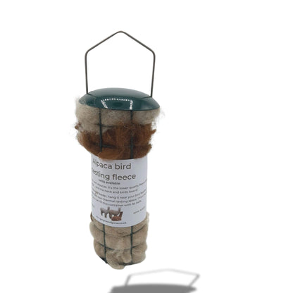 Alpaca fleece bird nesting material in garden feeder - thermal and water-resistant