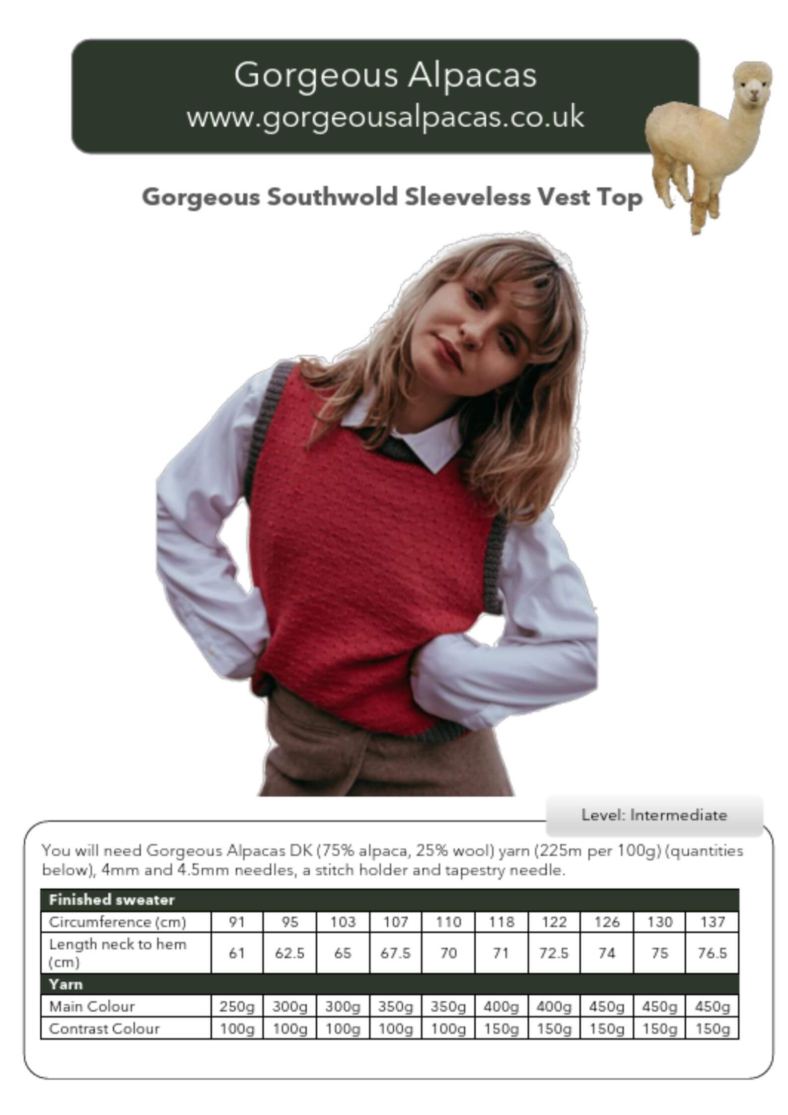 Cover Page of the Southwold Sleeveless Sweater pattern