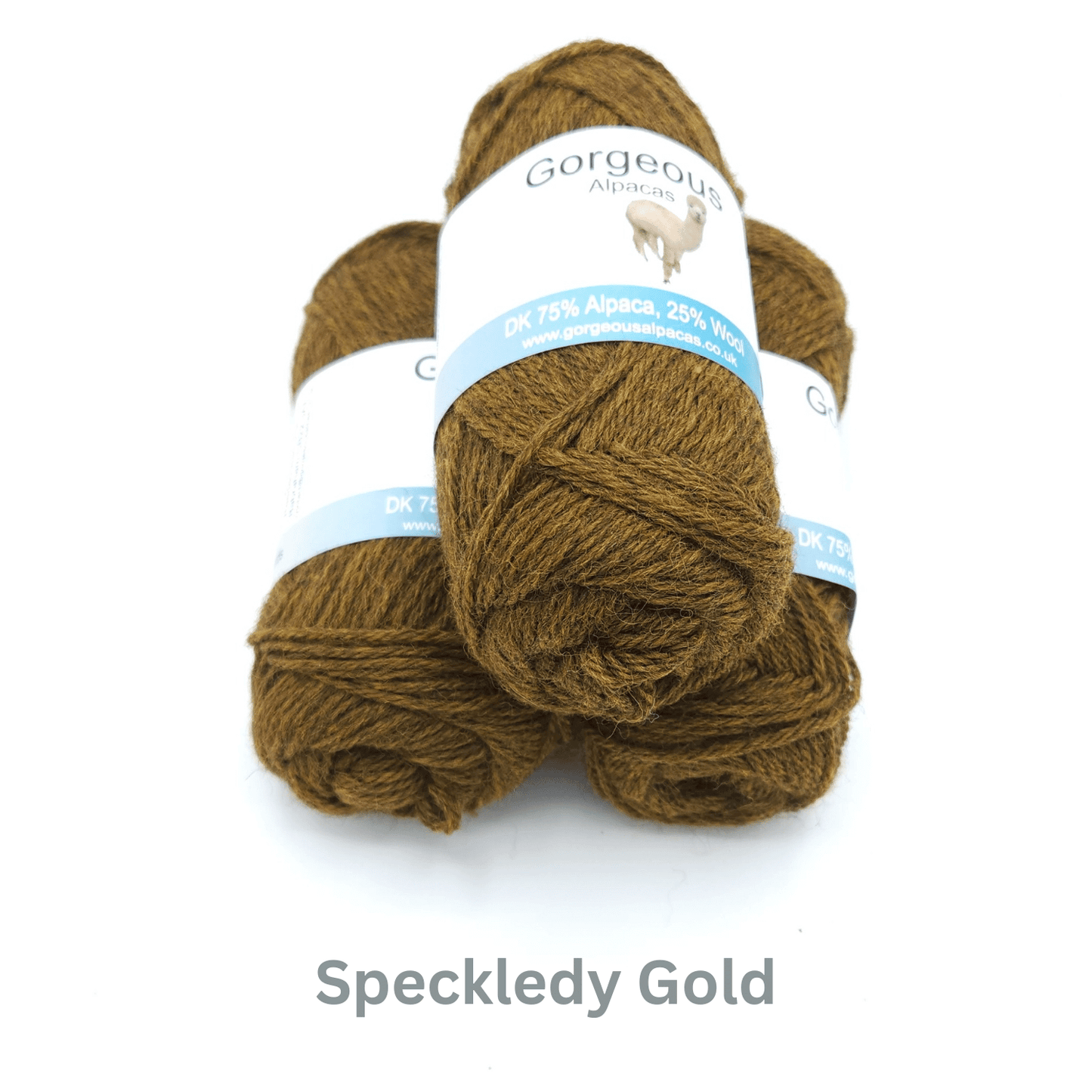 DK alpaca wool from British and Irish farms shown here in Speckledy Gold