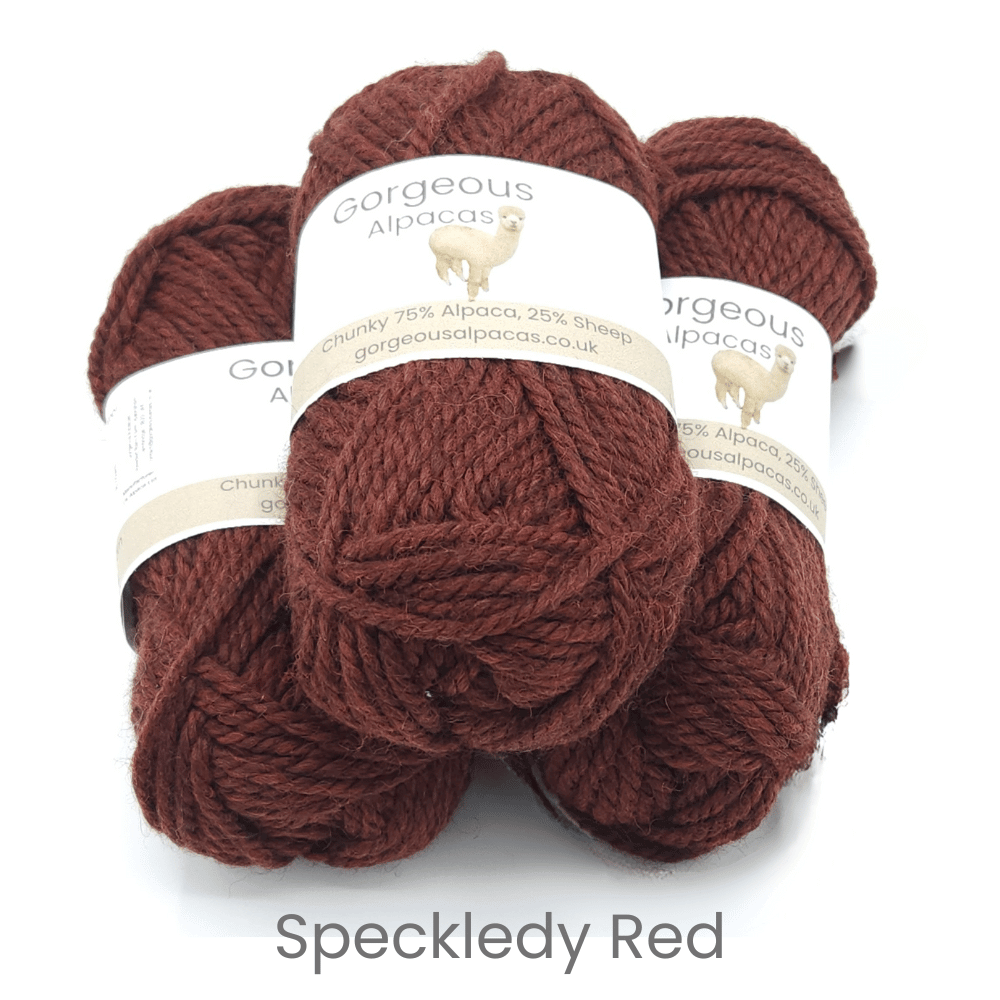 Chunky alpaca wool from British and Irish farms shown here in Red