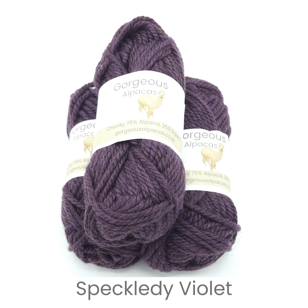 Chunky alpaca wool from British and Irish farms shown here in Violet